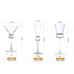 Verre à cocktail de luxe léger doré, verre digestif en cristal sans plomb avec taille dorée, coupe à <span class=keywords><strong>champagne</strong></span> - Product Image 6