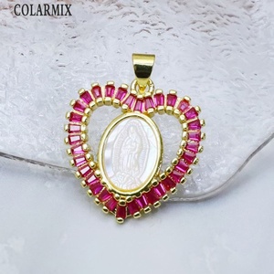 Pendentif Cœur Coloré Plaqué Or 18 carats pour Fabrication de Colliers – Idéal Cadeau Bijoux de Fête - Product Image 3