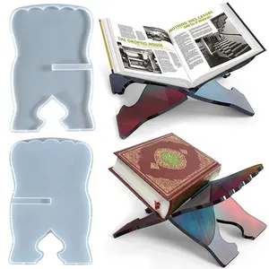 Klaviermusik Holy Prayer Buchhalter Stand form Silikon geschnitzt Eid Quran Fold Reading Rack Silikon form für Harz