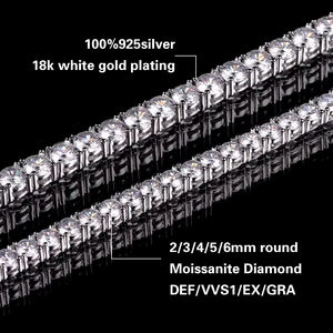 PROVENCE Stock Drop Shipping DEF 3MM VVS1 Moissanite Tennis Chain <b>Bracelet</b> 100% 925 Sterling <b>Silver</b> Diamond Tennis <b>Bracelet</b> - Product Image 4