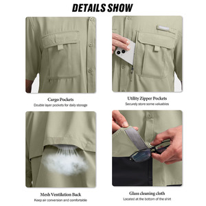 Camisas de <span class=keywords><strong>Pesca</strong></span> al por Mayor con Logotipo Personalizado, Manga Corta, Protección UV SPF UPF 50+, Color Rojo <span class=keywords><strong>Columbia</strong></span>, para Hombre - Product Image 3