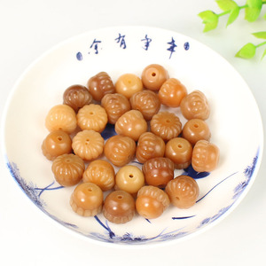 Perles d'acorn sculptées en racine de Bodhi, rondes de 10x13mm, pour la fabrication de bracelets, accessoires de bijoux - Product Image 4