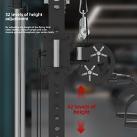 Machine Smith Commerciale Multi-Gym, Équipement de Fitness pour la Maison, Rack à Squat Pliable, Presse à Crossover, Bench Press 1290mm