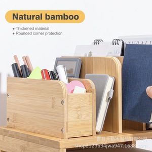 Estantes de Almacenamiento de Escritorio de Bambú de 3 Niveles, Organizador de Documentos para Oficina y Estudiantes - Product Image 3