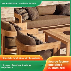 เก้าอี้พักผ่อนกลางแจ้งไม้สักคุณภาพพรีเมียม ทนทานต่อสภาพอากาศ, เก้าอี้สนามไม้ธรรมชาติป้องกันน้ำ, <span class=keywords><strong>โซฟา</strong></span>ไม้เนื้อแข็งทันสมัยสำหรับลานบ้าน (AU) - Product Image 4