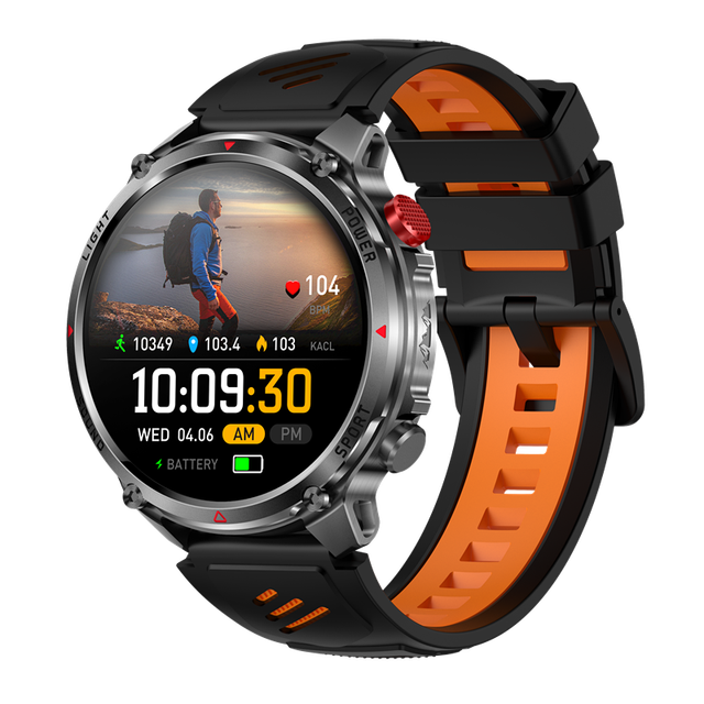 1000mAh Flashlight Smartwatch Ip68 Waterproof HT45 Smart Watch Exercise Modes Bt Calling Health Monitoring