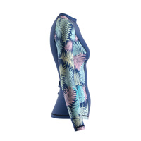 Rashguard UPF50+ pour femme, manches longues, coupe ajustée, séchage rapide, anti-rétrécissement, idéal pour le surf et la plongée