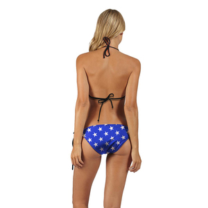 Maillot de bain deux pièces sexy imprimé drapeau américain, ensemble triangle et string, vente en gros, personnalisable pour <span class=keywords><strong>femme</strong></span> - Product Image 2