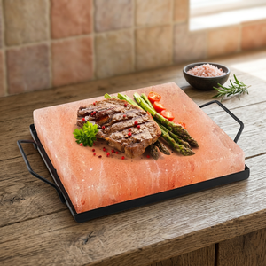 Vente en gros de plaques de sel de l'Himalaya raffiné faites à la main, de qualité supérieure, pour la cuisson et la présentation des aliments, avec un design sculpté, emballées dans une boîte - Product Image 1