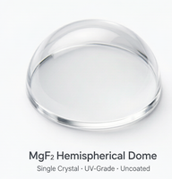 Dôme hémisphérique en MgF2, monocristallin, qualité UV, 120 nm-8000 nm, non revêtu, poli