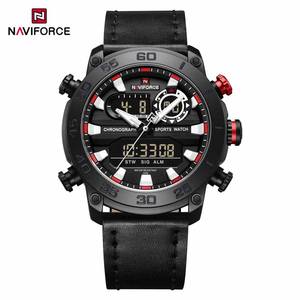 NAVIFORCE 9235 BGNGN nuovo orologio da polso sportivo da uomo al quarzo impermeabile orologio digitale a doppio <span class=keywords><strong>Display</strong></span> orologi - Product Image 5