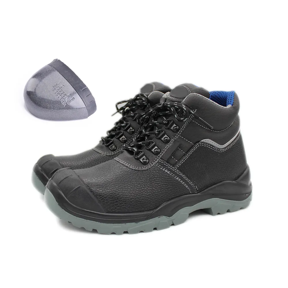 Good price safe oil resistant steel toe used black leather men work S3 safety shoes boots