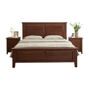 Modern Bedroom Furniture Sets MahoganyVeneer Solid Wood Frame <b>Storage</b> Platform <b>Bed</b> King Size With 2 Side Drawers 6802 <b>Bed</b> Frame - Product Image 6