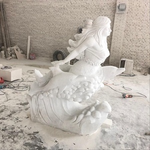 Personalizado diseño Popular de piedra de Arte de sirena de mármol con delfines - Product Image 4