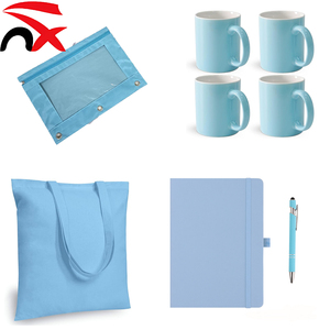 Juego de Regalo Promocional de Alta Calidad en Oferta, Bolsas de Lona Azul Cielo, Taza, Cuaderno y Bolígrafo <span class=keywords><strong>para</strong></span> Viajes, Fiestas y Actividades al Aire Libre - Product Image 1