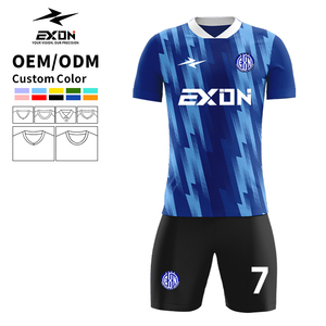 EXON Luxury Customworld Events Geïnspireerd Voetbaltenue Volledige Sublimatie 3D Siliconen Logo Borduurwerk Voetbalclub Uniform - Product Image 2