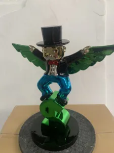 Escultura <span class=keywords><strong>de</strong></span> <span class=keywords><strong>Monopoly</strong></span> Man en Fibra <span class=keywords><strong>de</strong></span> Vidrio con Electroplacado, Estilo Pop Art, Personalizada al por Mayor para Exhibición en Tiendas - Product Image 2