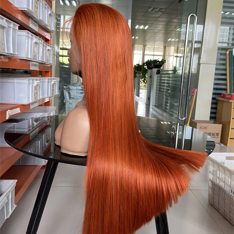Parrucche di capelli umani 350 arancione 8-30 pollici parrucche di capelli umani color zenzero