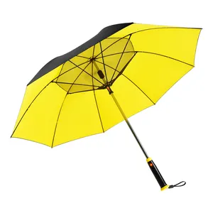 Abd şarj ile 27 inç yüksek kalite güvenlik manuel açık Fan şemsiye siyah kaplama UV koruma düz Fan şemsiye