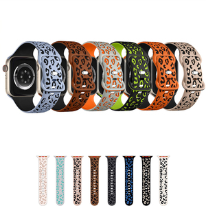 Easilife สายนาฬิกาซิลิโคนสำหรับผู้หญิงลายเสือชีตาห์แบบอัจฉริยะมีลายเสือดาวนุ่ม2สีสายนาฬิกาสำหรับ <span class=keywords><strong>Apple</strong></span> iWatch ขนาด38มม. 42มม. - Product Image 1