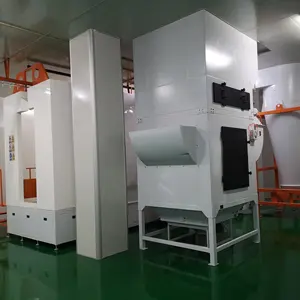 Haztek Automated powder coating booth for metal with cyclone recovery system manual electrostatic powder coating gun and booth