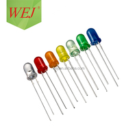 LED WEJ Factory à haute luminosité, emballage traversant, tête ronde de 5 mm/3 mm, LED DIP blanche, verte, rouge, bleue, jaune, orange, violette, LED de 5 mm