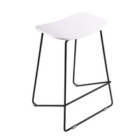 Tabouret de bar moderne à hauteur de comptoir, siège en plastique, structure en métal thermolaqué, chaise de bar pour îlot de cuisine, café, bistrot, bar à domicile