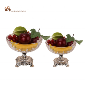 งานหัตถกรรมทำจากแก้วใสจานผักผลไม้ทำจากโลหะ - Product Image 1