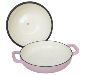 Plat à pain <span class=keywords><strong>en</strong></span> <span class=keywords><strong>fonte</strong></span> émaillée avec couvercle, plat de cuisson peu profond et large pour la cuisson du pain artisanal au levain, plat polyvalent - Product Image 2