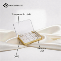 ML PACK Palette de fards à paupières transparente dorée vide 10g, 6 couleurs, boîte de rangement pour cosmétiques, emballage de palette de maquillage en poudre