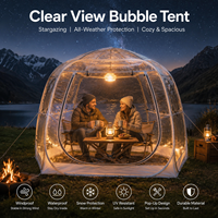Tente bulle sphérique transparente, dôme à vue panoramique, installation rapide, abri chaud pour l'hiver, maison de camping portable pour le glamping en plein air