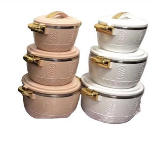 Calentador de <span class=keywords><strong>Comida</strong></span> Estilo Medio Oriente, Juego de Cazuelas Aisladas de 2.5L, 4.5L <span class=keywords><strong>y</strong></span> 6.5L con Asa Dorada <span class=keywords><strong>y</strong></span> Diseño Retro para Cocina - Product Image 2