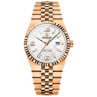 Montre à quartz pour homme étanche, cadran bleu glace en nid d'abeille, montre classique de luxe en acier inoxydable pour homme, montre en acier inoxydable