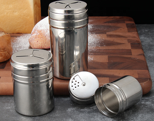 Salière en acier inoxydable avec couvercle rotatif pour sel, sucre, épices et poivre - Product Image 3