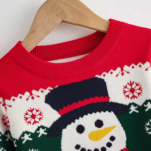 Pull de Noël pour bébé, motif bonhomme de neige mignon, tricoté, chaud, pour l'automne et l'hiver, idéal pour le Nouvel An - Product Image 3