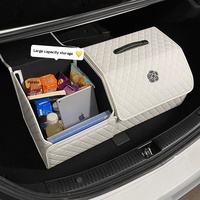 Organisateur de coffre de voiture en cuir multifonctionnel tout-en-un pour accessoires intérieurs de style féminin