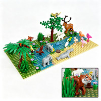 Jungle des Dix Mille Bêtes Meilu High Animal Tiger Jouet de construction à petites particules pour enfants, modèle éléphant