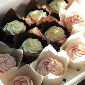 Disposable Solid Color Oilproof Cake Wrapper Tulip Cupcake Liner Tulip Muffin Cupcake Paper Cup Baking Cup For Wedding Party