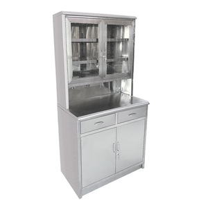 Stainless <b>Steel</b> Hospital Cabinet 4 Door Flat Panel Durable Medical Storage <b>Workbench</b> - Product Image 3