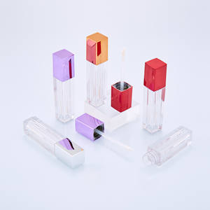 Tubo de Brillo Labial/Lápiz Labial Cuadrado de Plástico Color Oro Rosa de 4 ml, Base Transparente, Tapa de Rosca, Alta Calidad, Empaque Individual, Logotipo Personalizado - Product Image 2