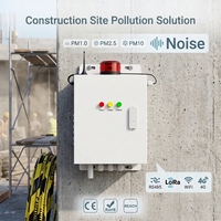 Station de surveillance de la qualité de l'air ambiant PM1.0/10/2.5, bruit, 4G LoRaWAN, système de surveillance de la qualité de l'air IoT pour chantier de construction