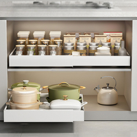Panier coulissant Cuisine Étagère À Épices Tiroir Panier Blanc En Métal Organisateur De Stockage Panier Pull Out Étagère À Épices
