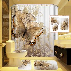 Sublimation Custom <b>Shower</b> Curtain <b>Sets</b> 4 Pieces <b>Bathroom</b> - Product Image 3