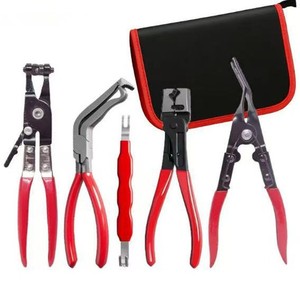 Ensemble de 5 pinces à sertir pour tuyaux, en acier à haute teneur en carbone, kit d'outils de réparation automobile avec étui souple - Product Image 5