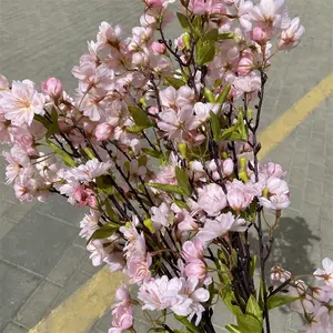 Wholesale Sakura Tree Cherry Blossom High Quality Pink Silk Flower Branches Artifical Cherry Blossom Flowers