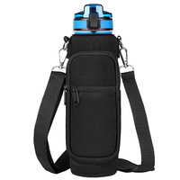 Housse de manchon de bouteille d'eau en néoprène étanche avec support de téléphone poche bouteille tasse pochette sac manchon emballage épaule transporteur