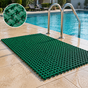 Tappetino Antiscivolo a Incastro 30x30x1.0cm con Motivo a Croce, Piastrella Modulare <span class=keywords><strong>Drenante</strong></span> per Piscina, Doccia, Balcone, Uso Esterno - Product Image 1