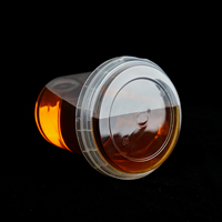 Contenants réutilisables en plastique PP pour thé au lait et boissons Boba, 500 ml/700 ml/1000 ml, seau rond avec poignée, couvercles personnalisés avec logo
