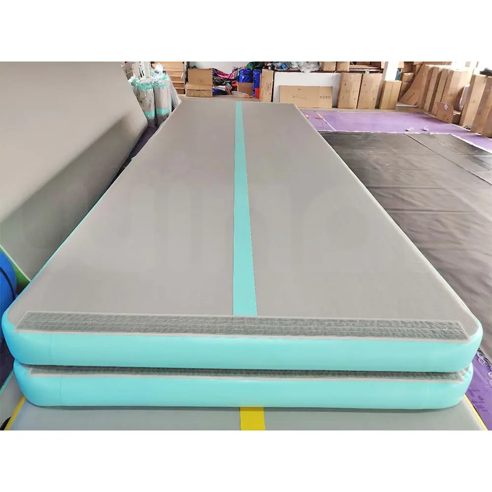 6x2x0.2M tappetino gonfiabile per ginnastica gonfiabile con pista pneumatica di colore verde menta