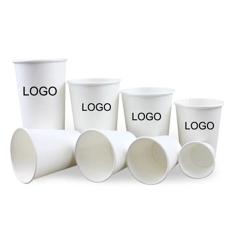 2oz 10oz 6oz company logo printed PLA paper cups promotional white cups factory cheap price disposable paper for advertising